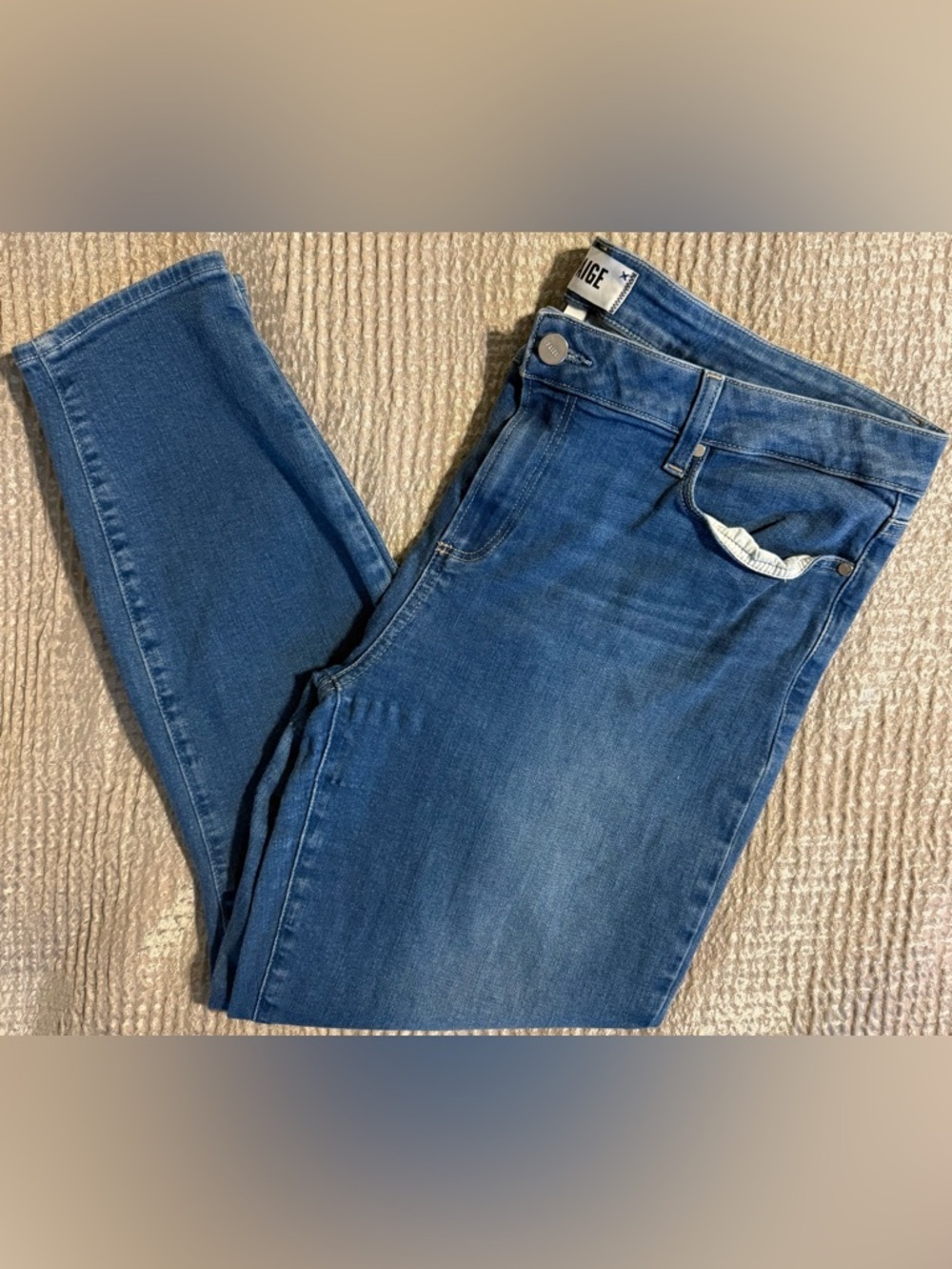 PAIGE Verdugo Crop Jeans 34 Forever Dark Wash Skinny Stretch Denim